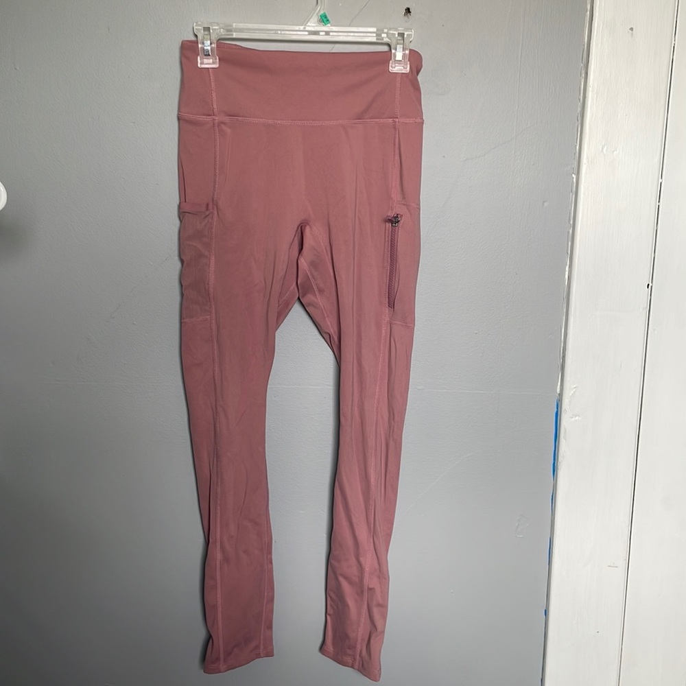 Fabletics 26” waist motion365 pink high waisted long leggings Athleisure workout